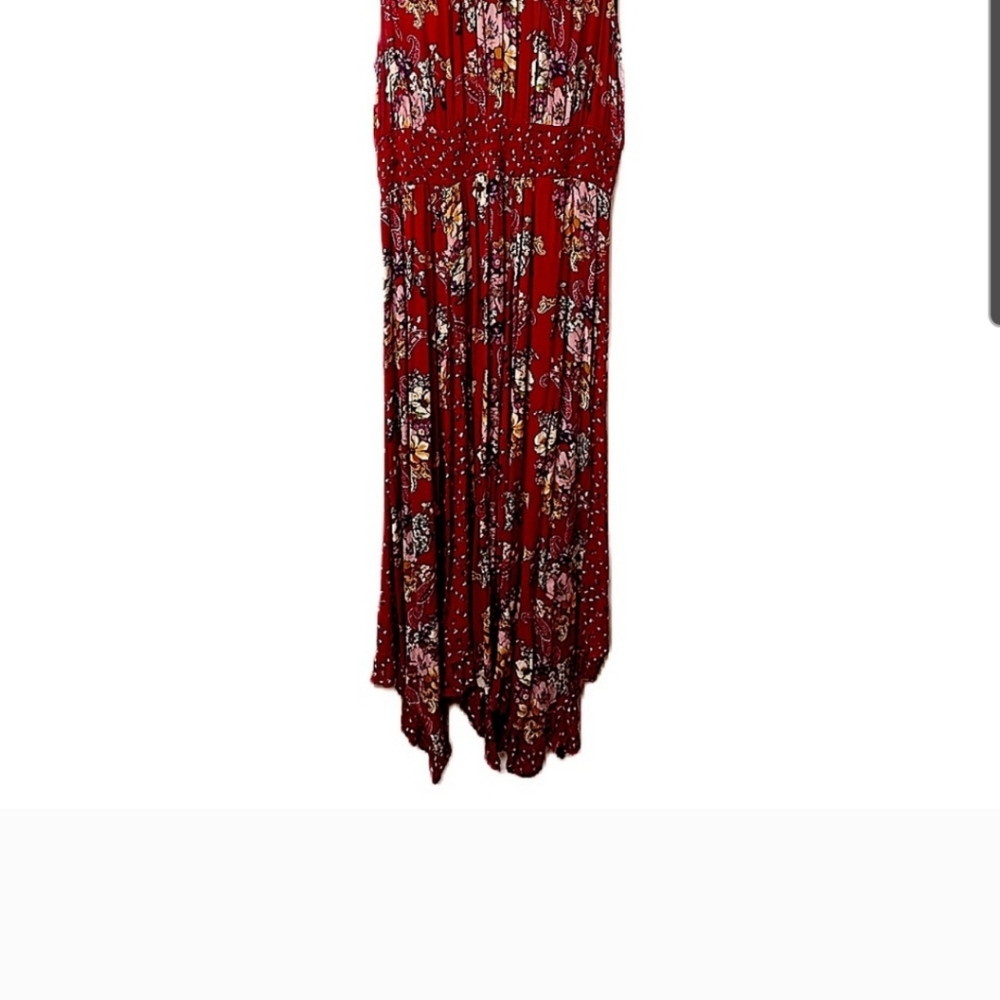 Bila Red Multicolored Floral Maxi Dress Size XL